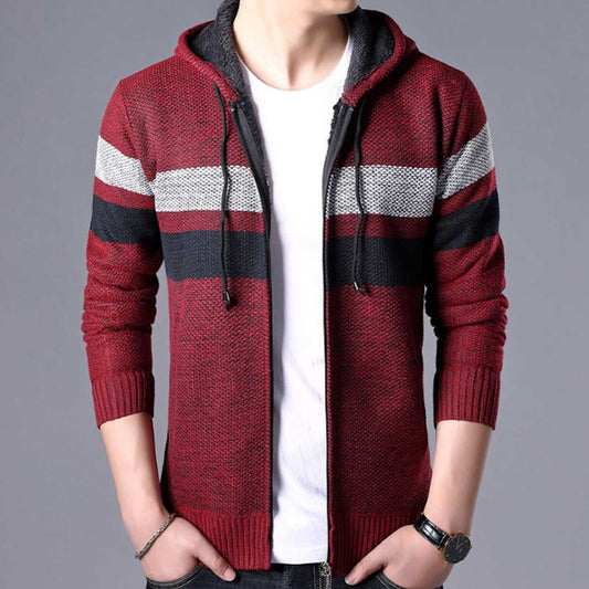 Men Sweaters and Cardigans Mens Striped Knit Cardigan with Hood OPMJ0807195E-LGRY-XS 64 $ Shop All Onetify Stew's Incense