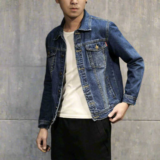 Denim Jackets Mens Trucker Denim Jacket OPMJ06014D-DBLU-XS 64 $ Coats Onetify Stew's Incense