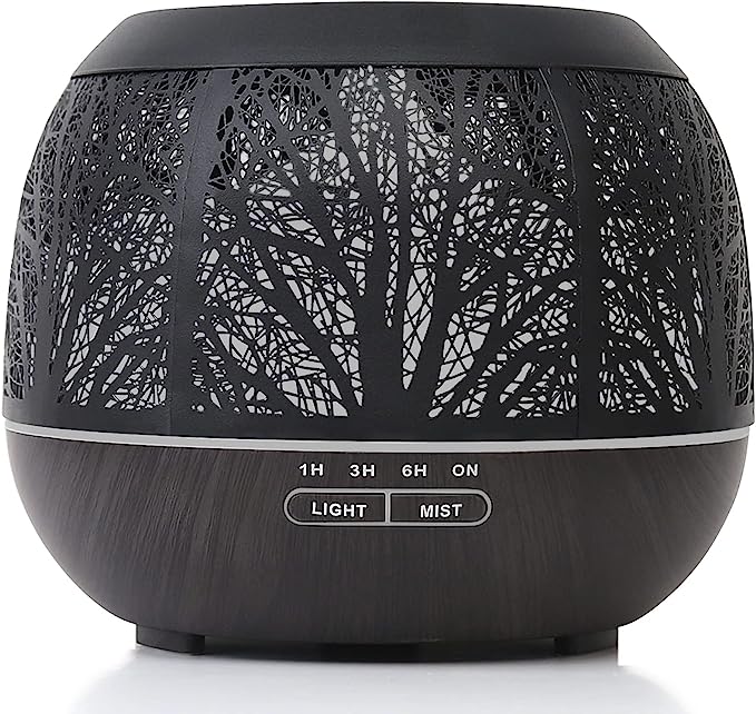 Essential Oil Diffuser Humidifier for Home: 400ml Ultrasonic Aroma Air Diffusers for Large Room - Aromatherapy Cool Mist Vaporizer with Timer & LED Light for Bedroom