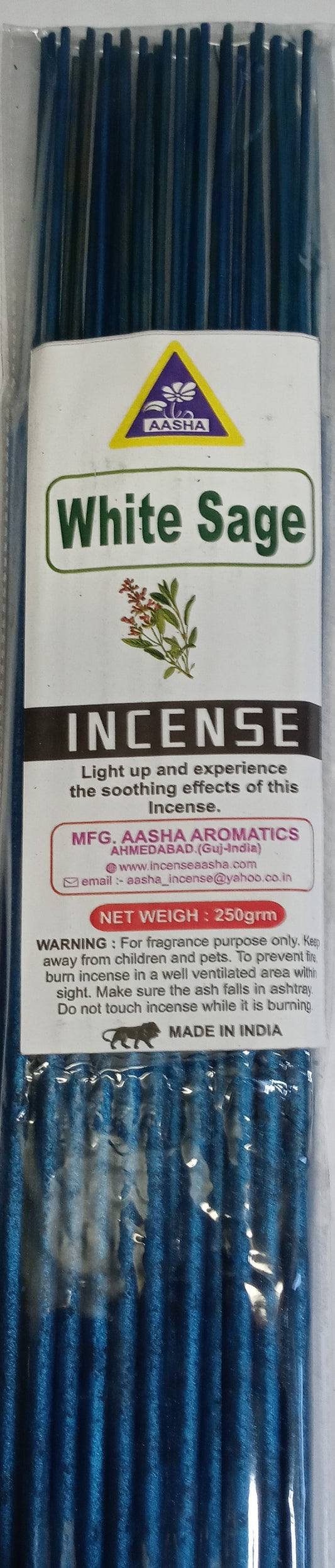 Aasha White Sage Jumbo Incense Sticks-16 Inch-40 Sticks