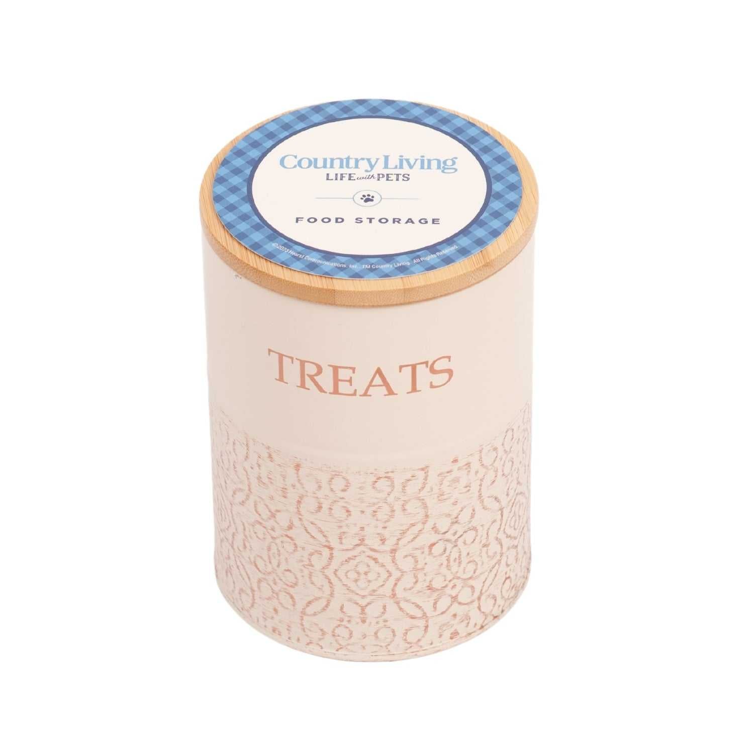 Treat Jar Country Living Dog Treat Canisters - Set of 2 Carbon Steel Jars with Bamboo Lids – White Swan PL3200S 36 $ Pet Lovers Store American Pet Supplies Stew's Incense