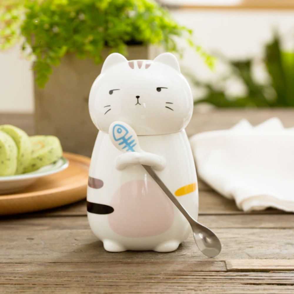 Mug 3D Cat Mug with Spoon Set MAC052450B-YLW 36 $ Mugs Onetify Stew's Incense