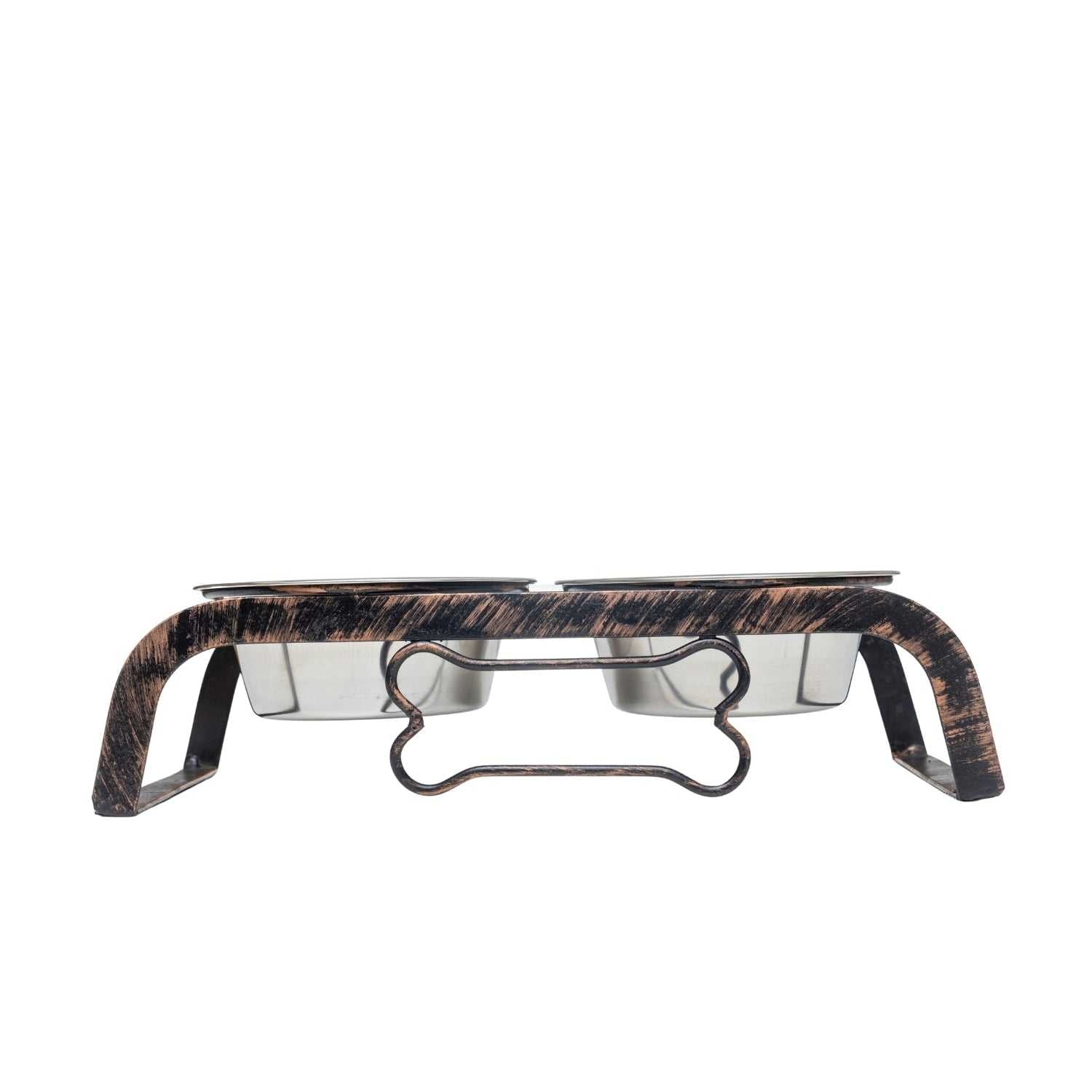 Elevated Feeders Country Living Rustic Dog Bone Elevated Feeder with 2 Stainless Steel Bowls WDS-410A 25 $ Pet Lovers Store American Pet Supplies Stew's Incense