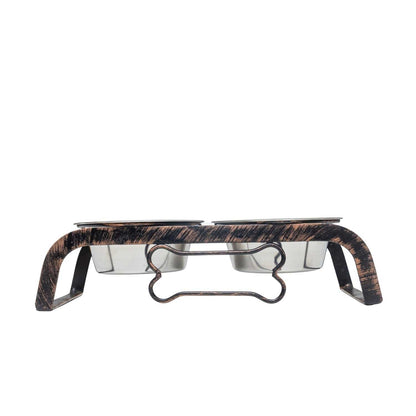 Elevated Feeders Country Living Rustic Dog Bone Elevated Feeder with 2 Stainless Steel Bowls WDS-410A 25 $ Pet Lovers Store American Pet Supplies Stew's Incense