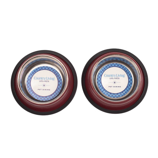 Ribbed Bowls Country Living Set of 2 Ribbed Non-Slip Pet Bowls – Merlot Red SBS 2419 12 $ Pet Lovers Store American Pet Supplies Stew's Incense