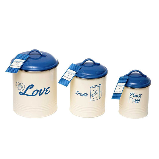  Country Living Set of 3 Pet Treat Canisters, Dog Treat Storage – French Blue Lid PL3403S 36 $ Pet Lovers Store American Pet Supplies Stew's Incense