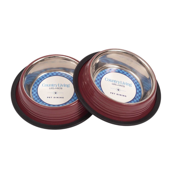Ribbed Bowls Country Living Set of 2 Ribbed Non-Slip Pet Bowls – Merlot Red SBS 2419 12 $ Pet Lovers Store American Pet Supplies Stew's Incense