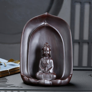 Guanyin Sitting Lotus Back Flow Incense Burner