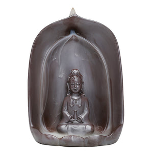Guanyin Sitting Lotus Back Flow Incense Burner