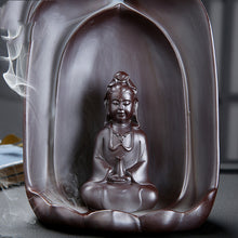 Load image into Gallery viewer, Guanyin Sitting Lotus Back Flow Incense Burner