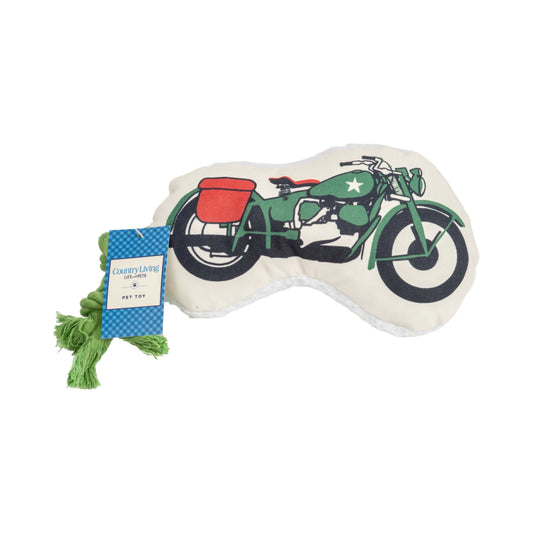 Canvas Plush Country Living Retro Army Motorcycle with Squeaker & Crinkle Paper Plush Dog Toy HOM230 14 $ Pet Lovers Store American Pet Supplies Stew's Incense