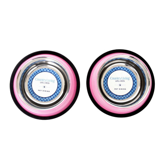 Ribbed Bowls Country Living Set of 2 Ribbed Non-Slip Pet Bowls – Carnation Pink SBS 2404 12 $ Pet Lovers Store American Pet Supplies Stew's Incense