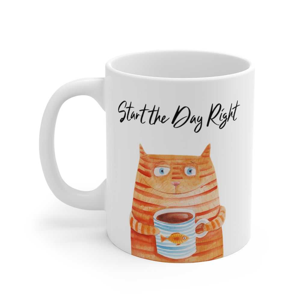 Mug Start the Day Right Cat Holding Goldfish Coffee Tea Mug 2894009110 24 $ Mugs Onetify Stew's Incense