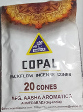 Load image into Gallery viewer, Aasha Copal Back Flow Incense Cones-1 Inch-20 Cones