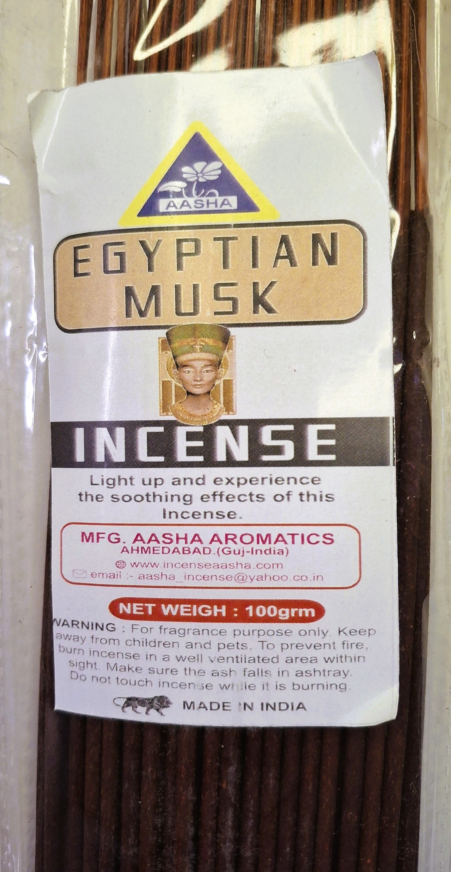 Aasha Egyptian Musk Incense Sticks-12 Inch-Approx. 60 Sticks