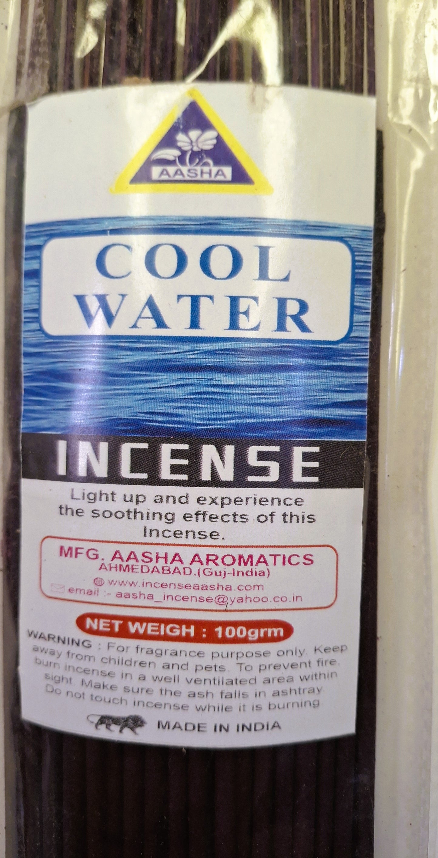 Aasha Cool Water Incense Sticks-12 Inch-Approx. 60 Sticks