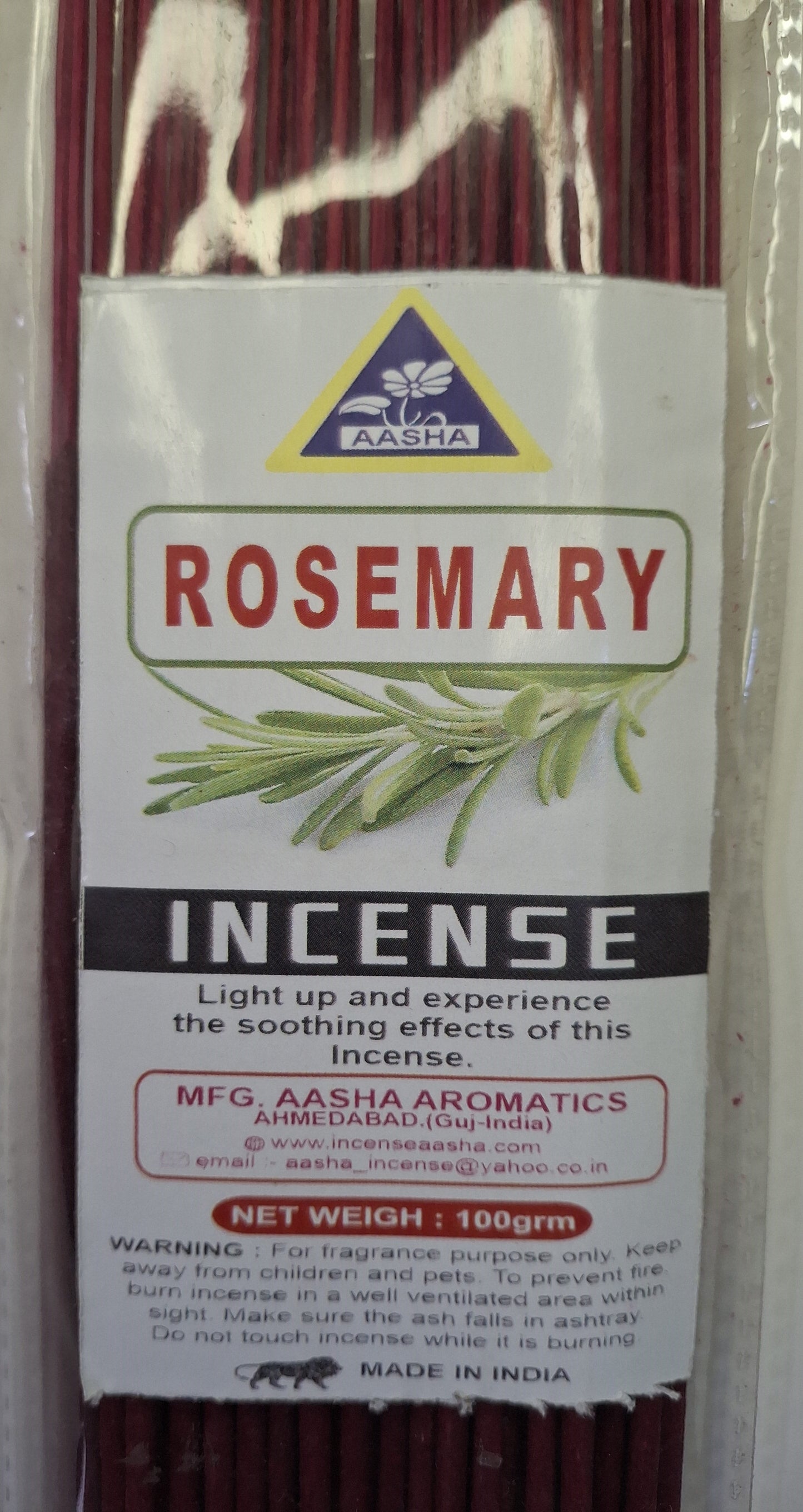 Aasha Rosemary Incense Sticks-12 Inch-Approx. 60 Sticks