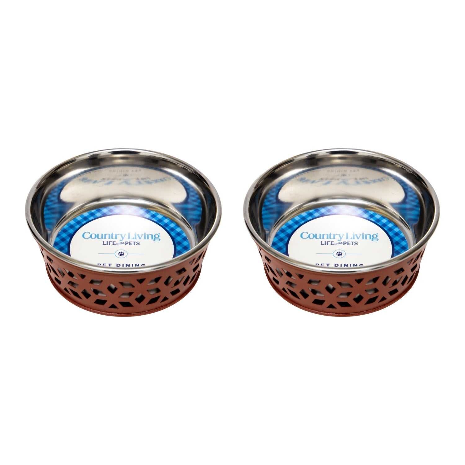 Bowl Country Living Set of 2 Stainless Steel Dog Bowls – Farmhouse Style, Ideal for Small to Medium Dogs DMD007 24 $ Pet Lovers Store American Pet Supplies Stew's Incense