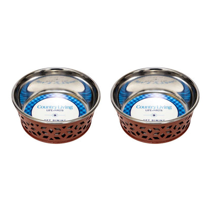 Bowl Country Living Set of 2 Stainless Steel Dog Bowls – Farmhouse Style, Ideal for Small to Medium Dogs DMD007 24 $ Pet Lovers Store American Pet Supplies Stew's Incense