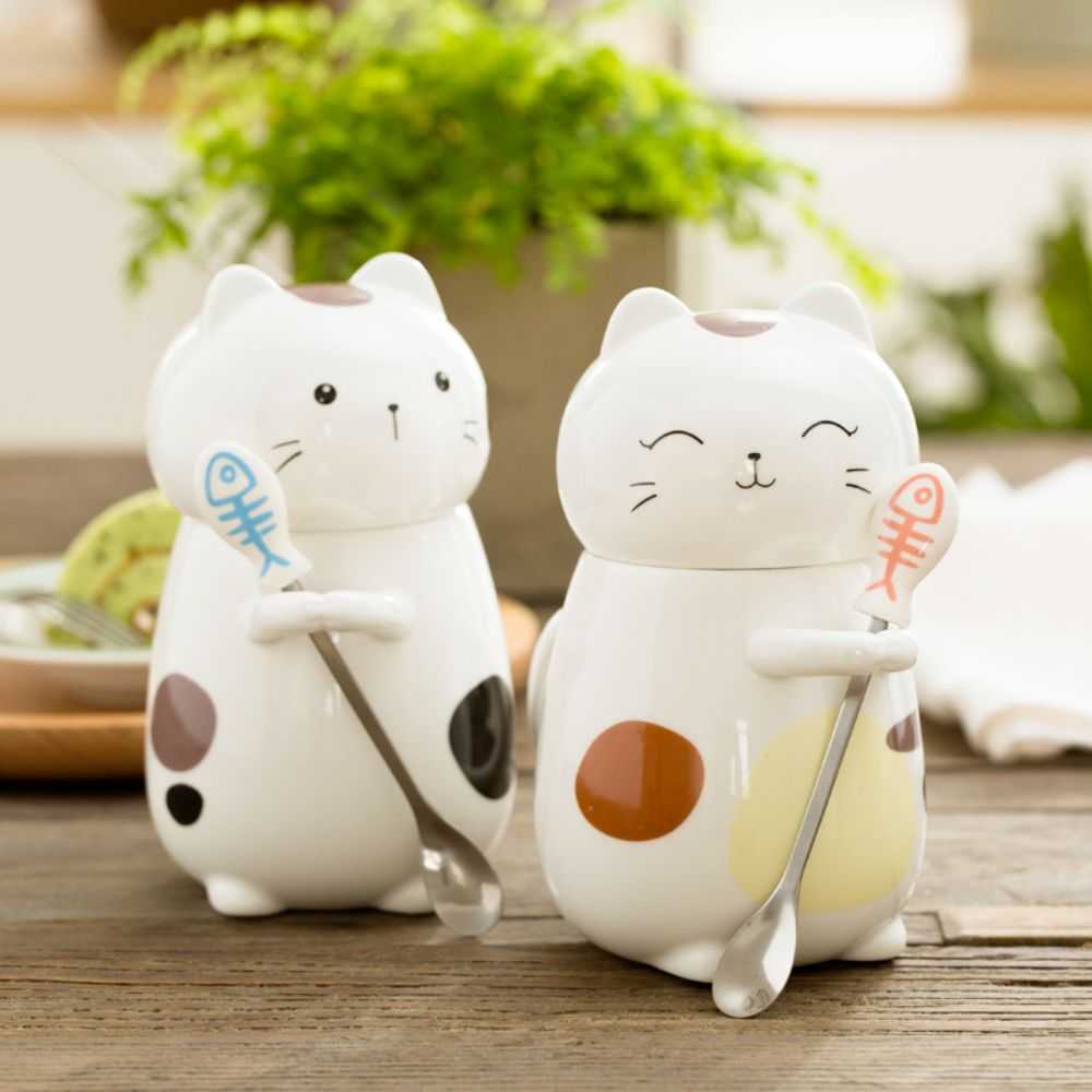 Mug 3D Cat Mug with Spoon Set MAC052450B-YLW 36 $ Mugs Onetify Stew's Incense