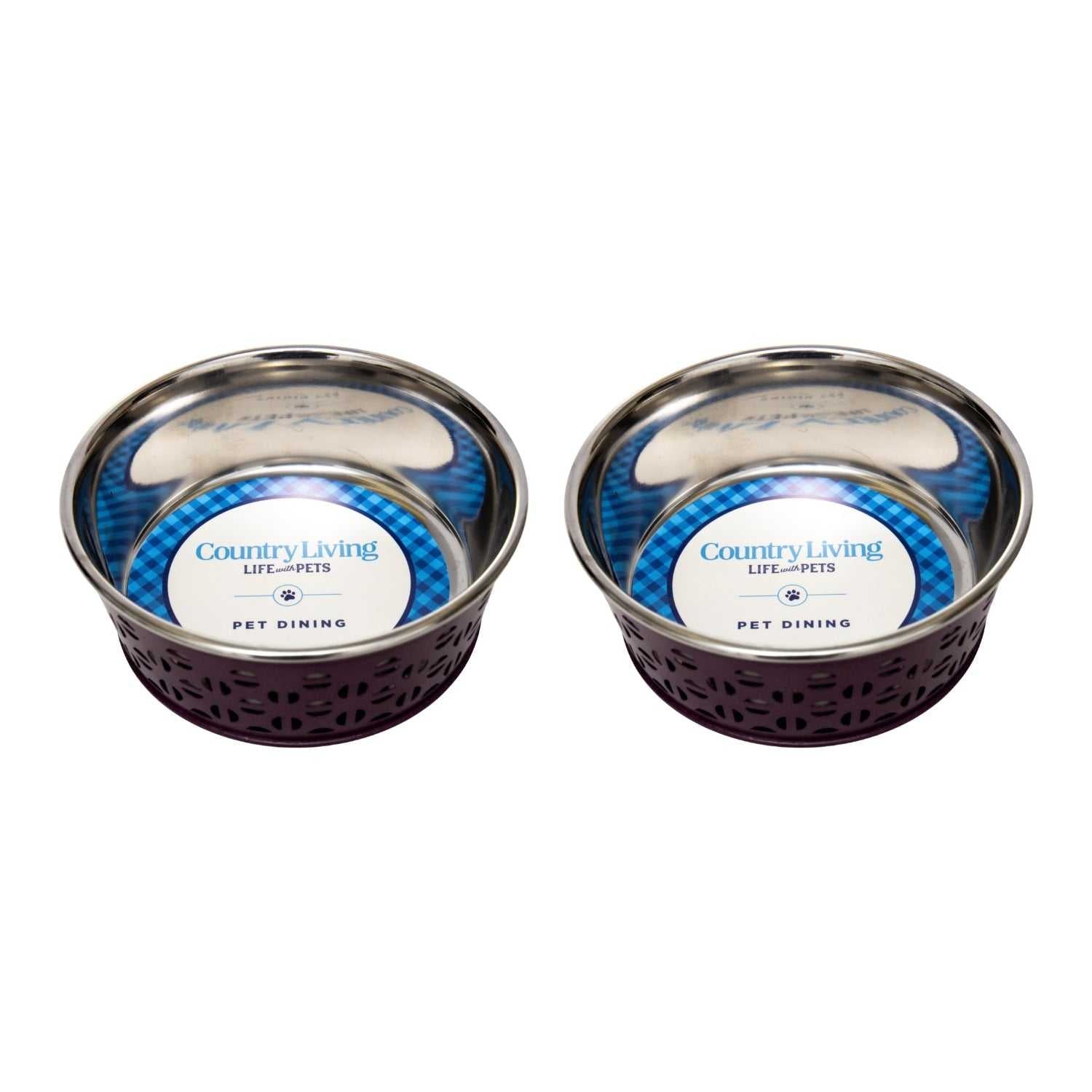 Bowl Country Living Set of 2 Stainless Steel Dog Bowls – Farmhouse Style, Ideal for Small to Medium Dogs DMD007 24 $ Pet Lovers Store American Pet Supplies Stew's Incense