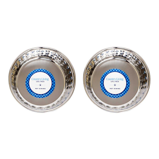 Bowl Country Living Set of 2 Hammered Stainless Steel Dog Bowls – Ideal for Extra Large Breeds – Rose Quartz/64oz HBSLL130 Rose Quartz 27 $ Pet Lovers Store American Pet Supplies Stew's Incense
