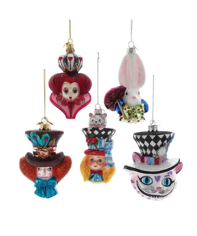 Holiday Ornaments 4.5-5" Noble Gems Alice Glass Character Ornament 5P NB1853SET 139 $ Christmas Quirks! Stew's Incense