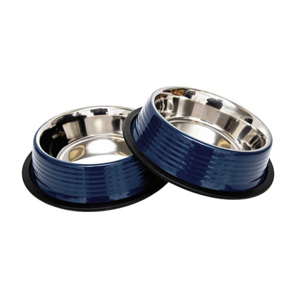 Ribbed Bowls Country Living Set of 2 Ribbed Non-Slip Pet Bowls – Poseidon Blue SBS 2424 12 $ Pet Lovers Store American Pet Supplies Stew's Incense