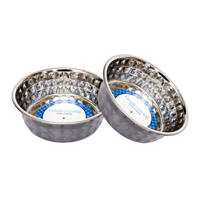 Bowl Country Living Set of 2 Hammered Stainless Steel Dog Bowls – Black Pearl HBSLL120 Black Pearl 24 $ Pet Lovers Store American Pet Supplies Stew's Incense