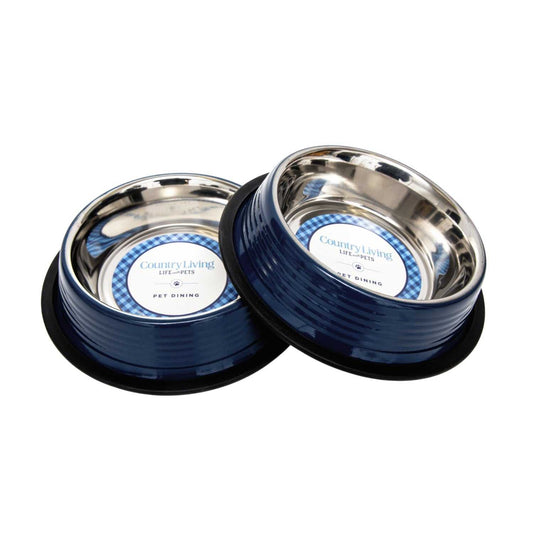 Ribbed Bowls Country Living Set of 2 Ribbed Non-Slip Pet Bowls – Poseidon Blue SBS 2424 12 $ Pet Lovers Store American Pet Supplies Stew's Incense