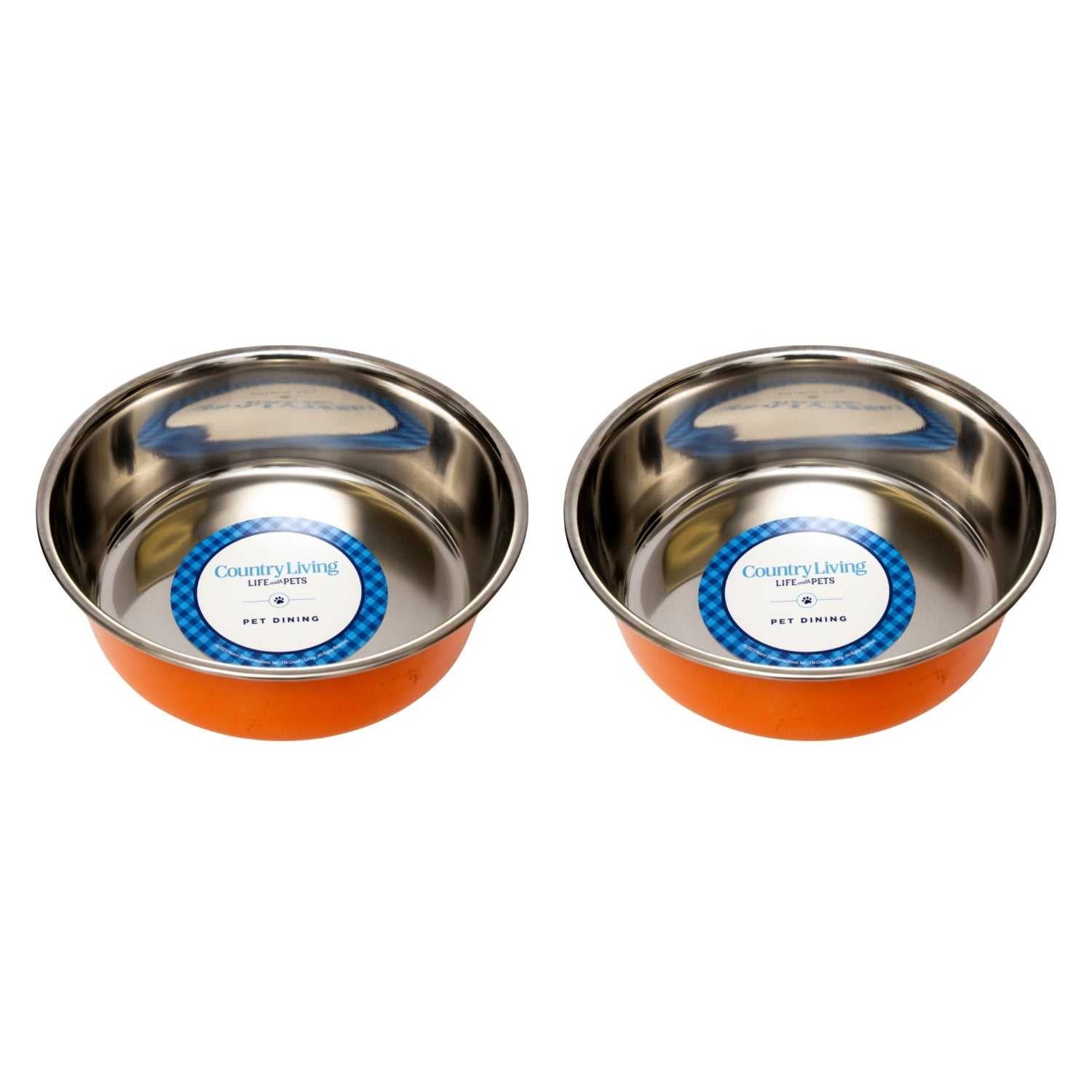 Bowl Country Living Set of 2 Heavy Gauge Stainless Steel Dog Bowls - Perfect for Food & Water SBS 2491 18 $ Pet Lovers Store American Pet Supplies Stew's Incense
