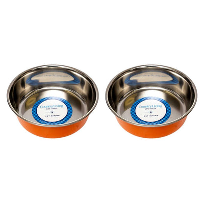 Bowl Country Living Set of 2 Heavy Gauge Stainless Steel Dog Bowls - Perfect for Food & Water SBS 2491 18 $ Pet Lovers Store American Pet Supplies Stew's Incense