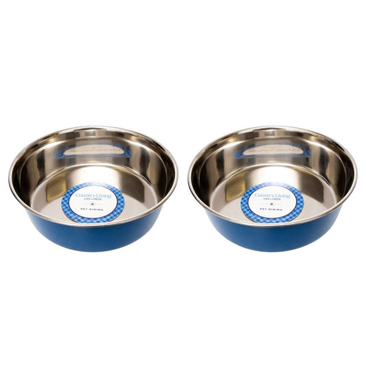 Bowl Country Living Set of 2 Heavy Gauge Stainless Steel Dog Bowls - Perfect for Food & Water SBS 2491 18 $ Pet Lovers Store American Pet Supplies Stew's Incense