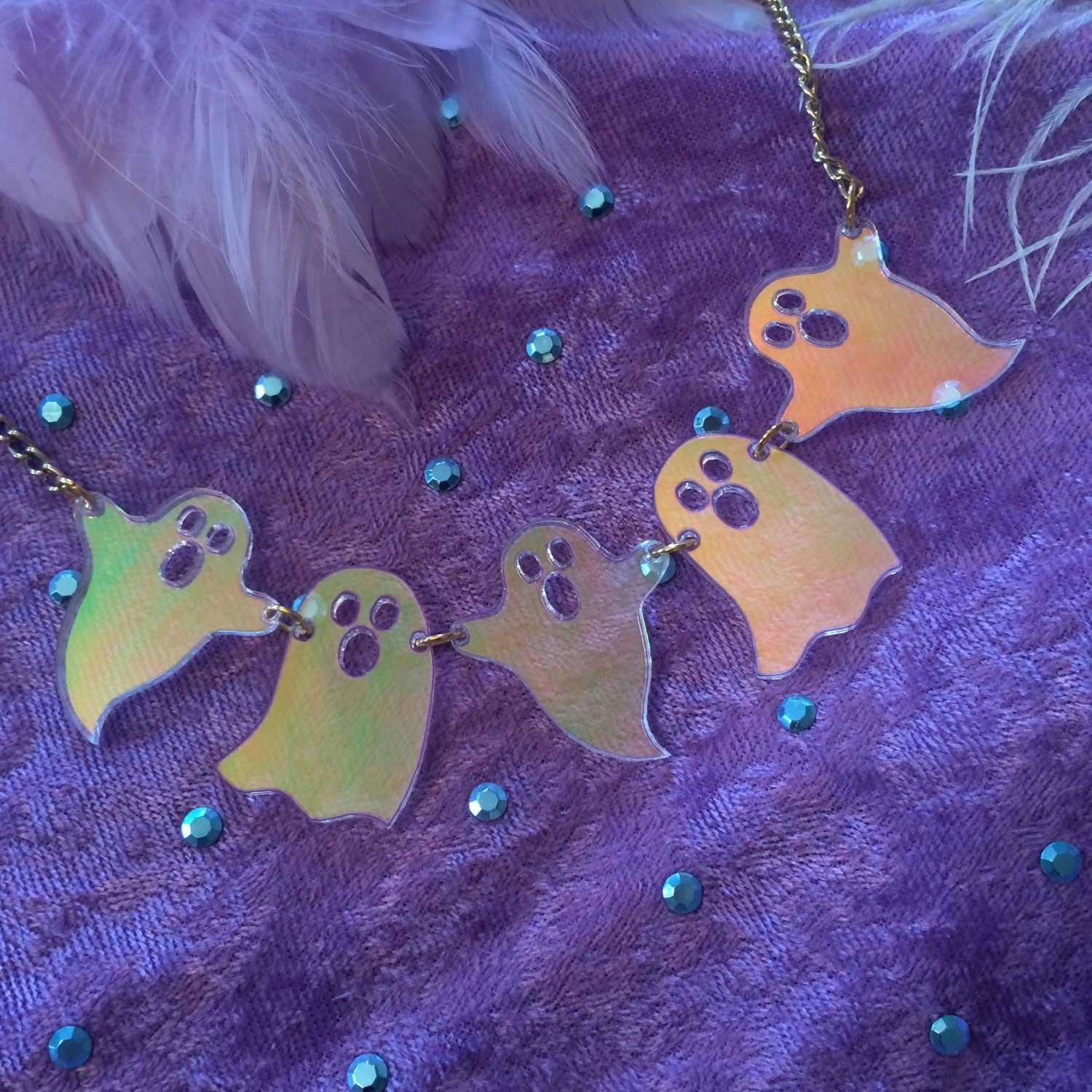 Necklaces 5 Ghostly Friends Necklace sku-43225498943628 34 $ Quirks! Stew's Incense
