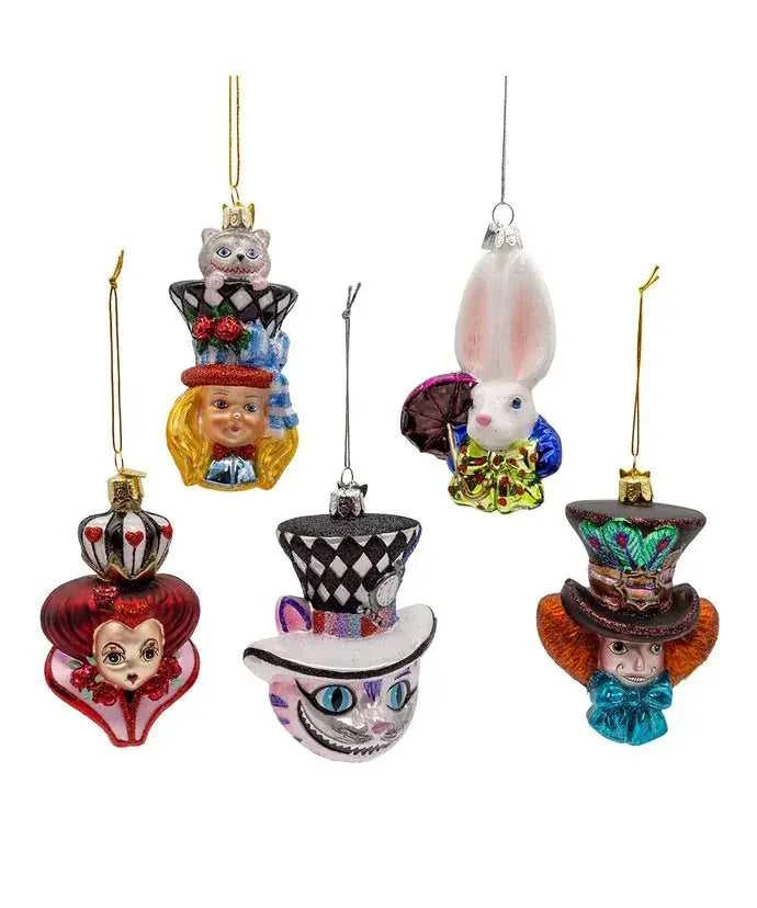 Holiday Ornaments 4.5-5" Noble Gems Alice Glass Character Ornament 5P NB1853SET 139 $ Christmas Quirks! Stew's Incense