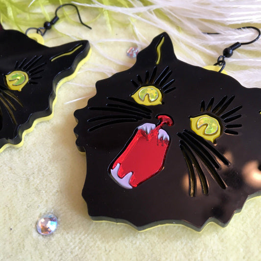 Earrings Scaredy Cat Statement Earrings 432254924883_E0F5 39 $ Quirks! Stew's Incense