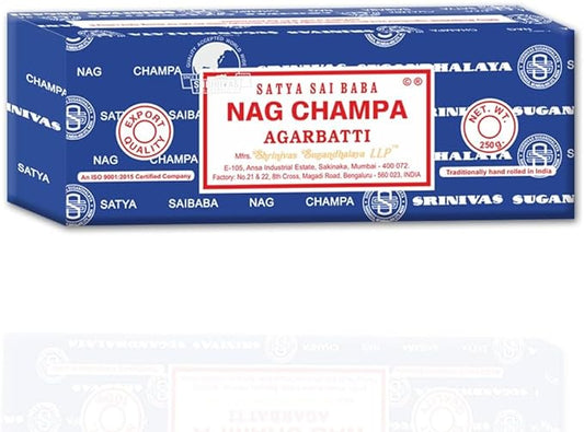 Satya Sai Baba Nag Champa Agarbatti, 250gms Hand Rolled Fine Quality Incense Sticks for Purification, Relaxation, Positivity, Yoga, Meditation
