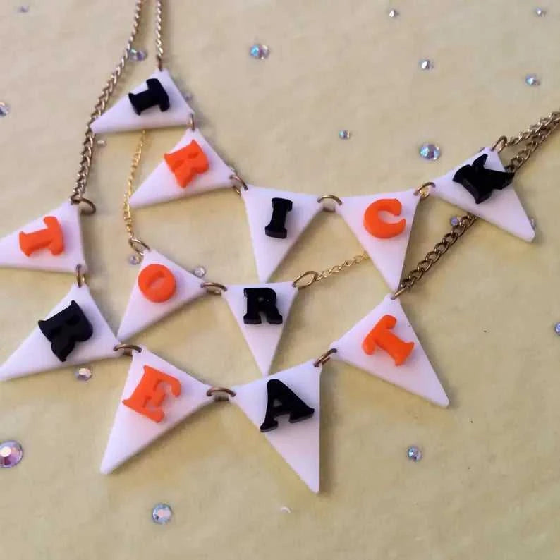 Necklaces Trick or Treat Halloween Bunting Necklace 432254965843_C2CD 44 $ Shop All Quirks! Stew's Incense