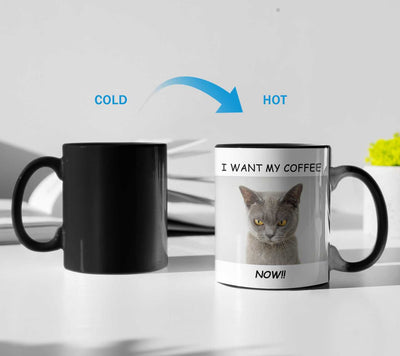 Mug Heat Sensitive Cat Loves Coffee Ceramic Color Changing Mug CCMLC1001A1 24 $ Mugs Onetify Stew's Incense