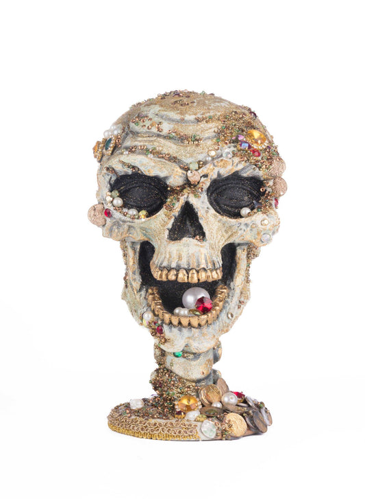 Seasonal Decor, Halloween Treacherous Treasure Tall Skull Tabletop 28-428233 219 $ Quirks! Stew's Incense