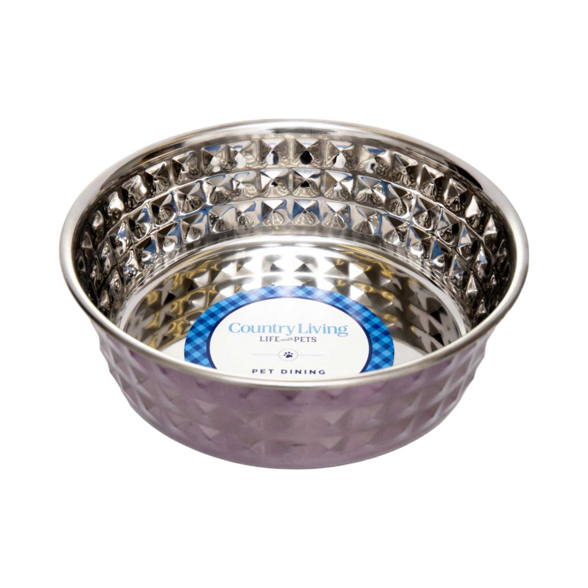 Bowl Country Living Set of 2 Hammered Stainless Steel Dog Bowls – Lavender HBSLL120 Lav 24 $ Pet Lovers Store American Pet Supplies Stew's Incense