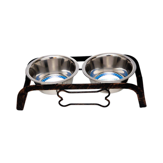 Elevated Feeders Country Living Rustic Dog Bone Elevated Feeder with 2 Stainless Steel Bowls WDS-410A 25 $ Pet Lovers Store American Pet Supplies Stew's Incense
