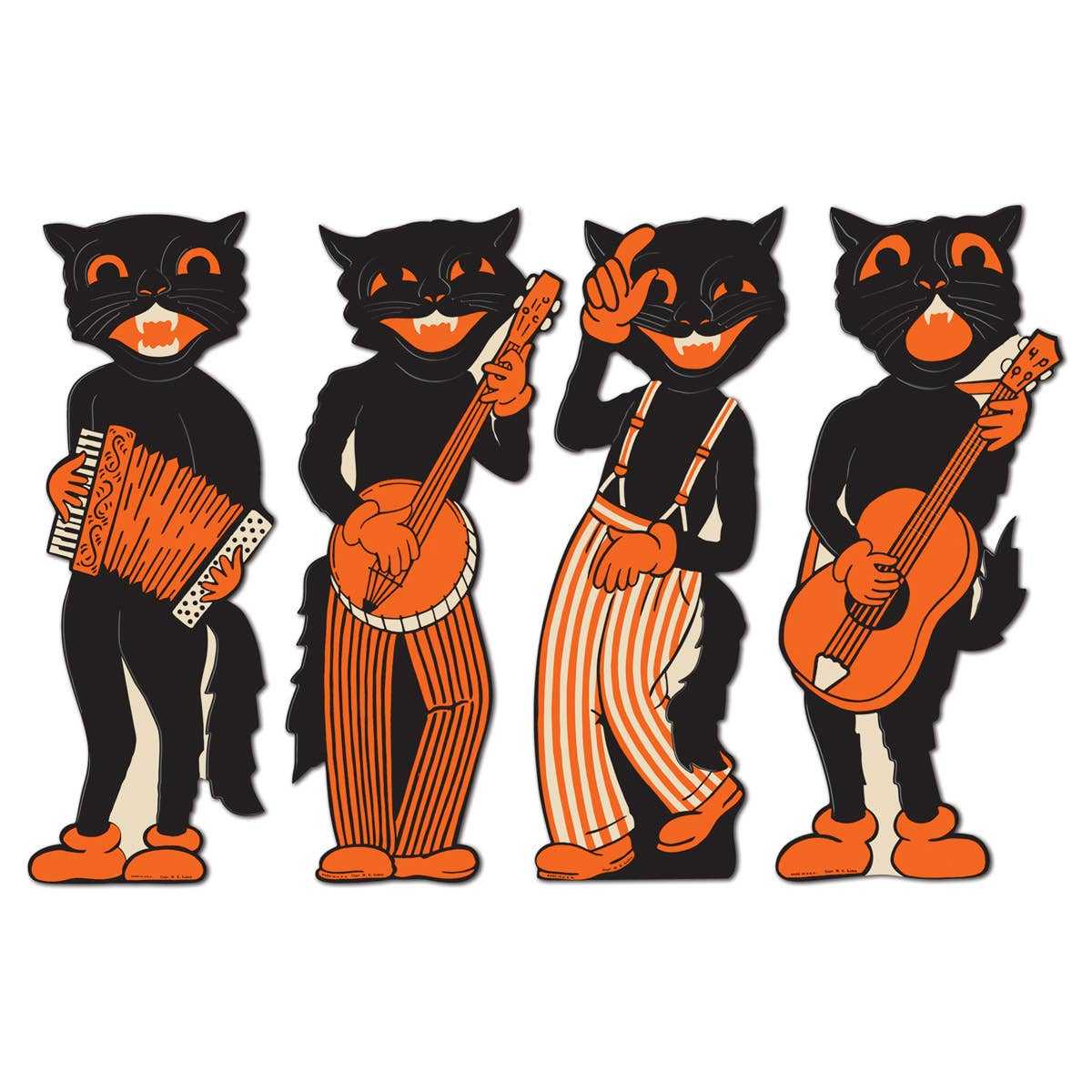Seasonal Decor, Halloween Vintage Halloween Scat Cat Band Cutouts Set of 4 by Beistle 01180 12 $ Shop All Quirks! Stew's Incense