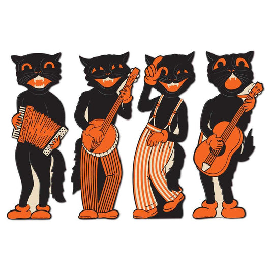 Seasonal Decor, Halloween Vintage Halloween Scat Cat Band Cutouts Set of 4 by Beistle 01180 12 $ Shop All Quirks! Stew's Incense