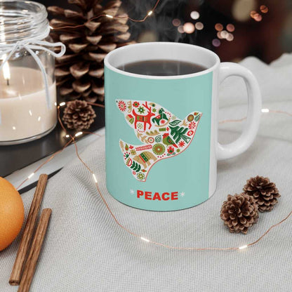 Mug Christmas Dove with Peace Ceramic Mug 11oz 3576388893 24 $ Mugs Onetify Stew's Incense