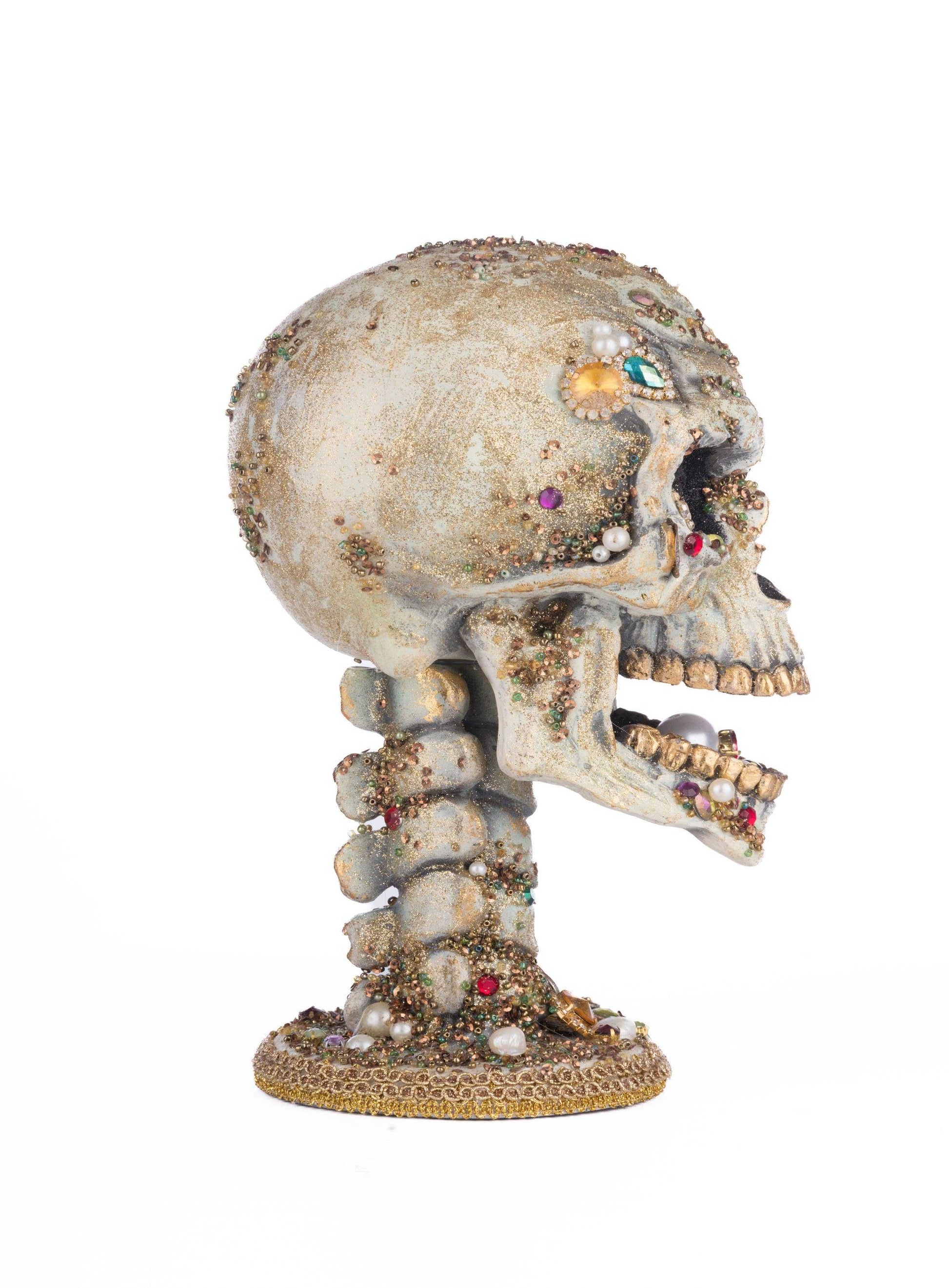 Seasonal Decor, Halloween Treacherous Treasure Tall Skull Tabletop 28-428233 219 $ Quirks! Stew's Incense