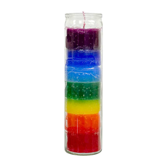 Candle 7 Day Chakra Glass Prayer Candle 81557 (7CCHAK) 9 $ The Witches Sage LLC Stew's Incense