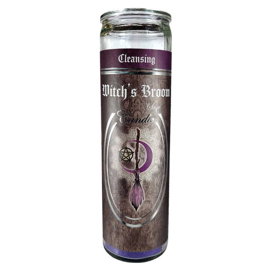 Candle 7 Day Glass Ritual Candle - Witch's Broom - Sage 81682 10 $ Shop All The Witches Sage LLC Stew's Incense
