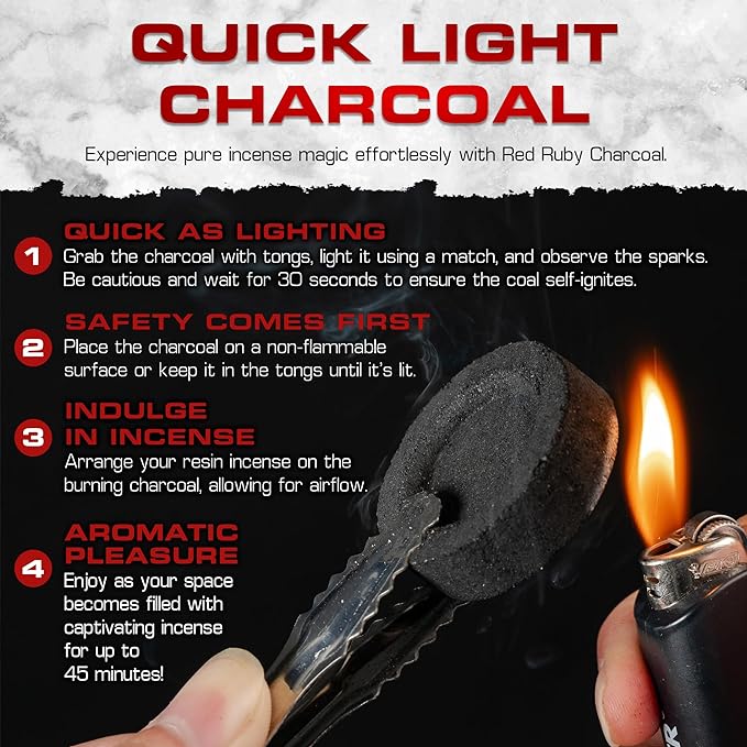 Instant Light Coals– Incense Coal Disks – Coal Tablets – Charcoal Disks – 100 Coals – 33 mm Quick Light Briquettes – Slow Burn/Low Smoke