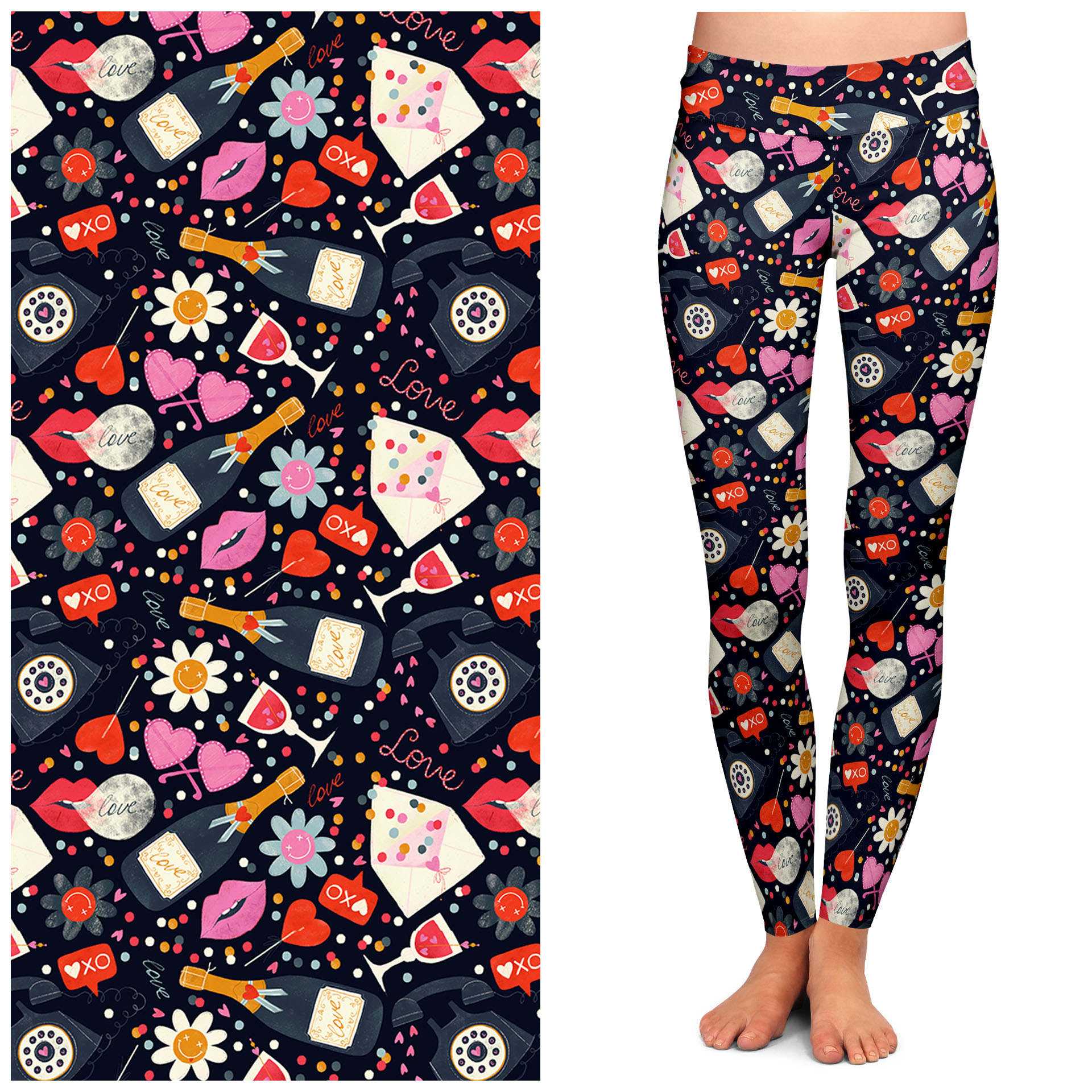 Leggings "Love Struck" Buttery Soft Leggings by Lipstick & Chrome LCL-01A 24 $ Shop All Quirks! Stew's Incense